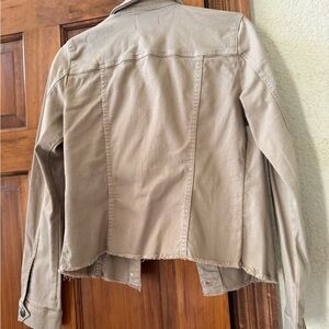 KUT Women's Juliet Tan Casual Jacket - Modern Frayed Hem.